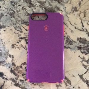 Speck phone case. Purple and orange. iPhone 7plus
